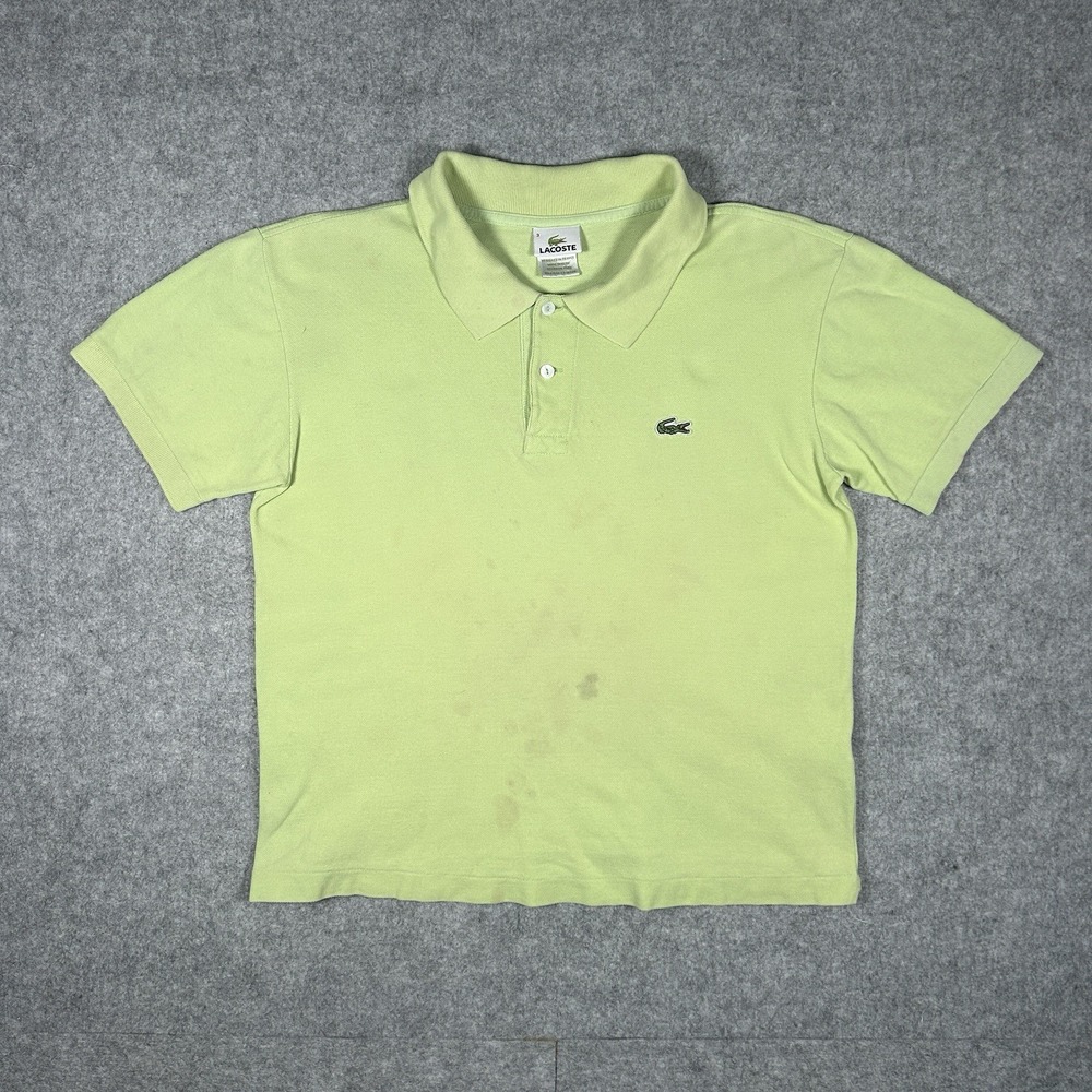 Lacoste Polo Shirt Men's Size 3 Medium Light Green Croc Logo Box Fit